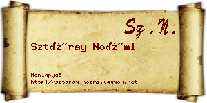 Sztáray Noémi névjegykártya